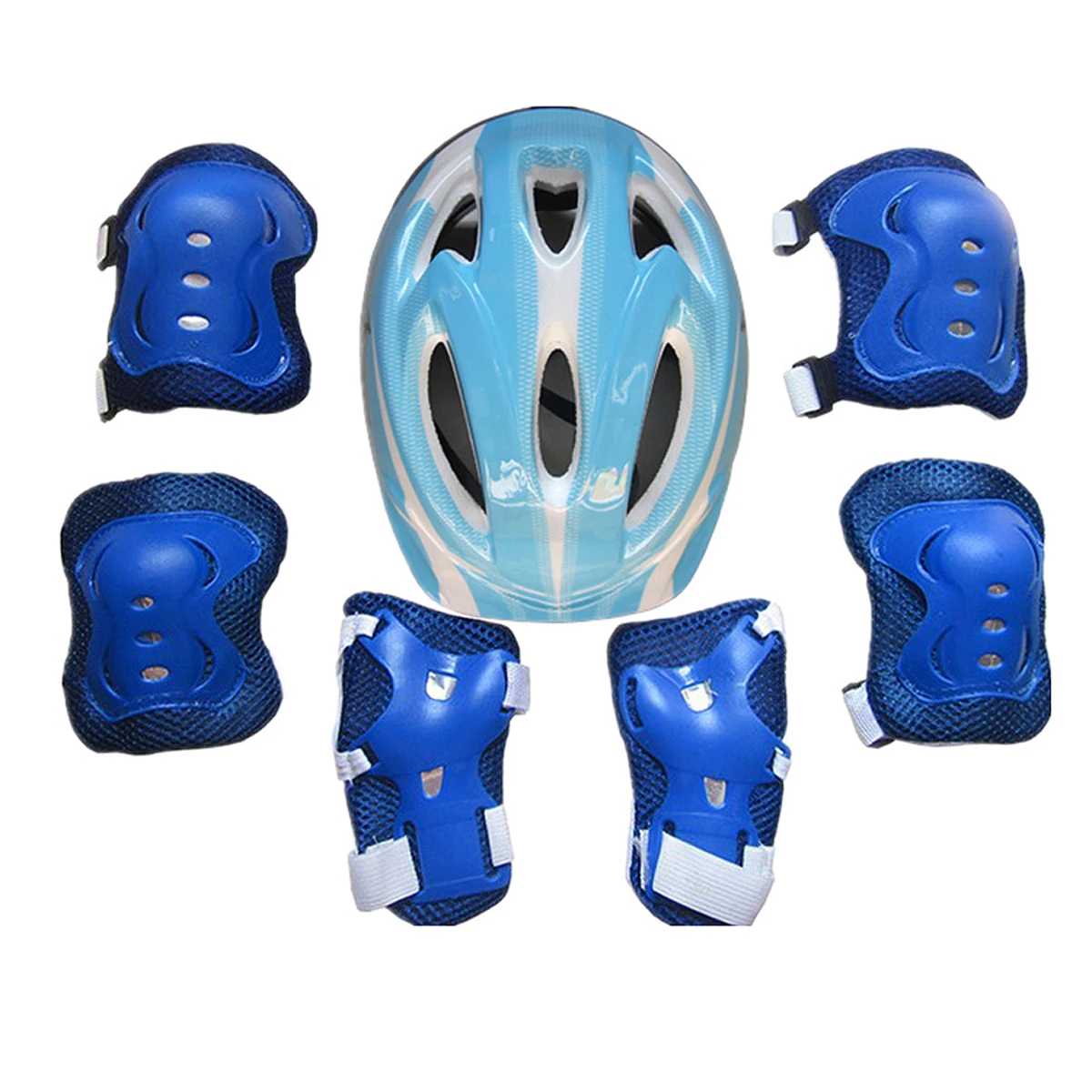 Capacete de segurança infantil, com joelheira e cotoveleira, para ciclismo, com proteção para capacete