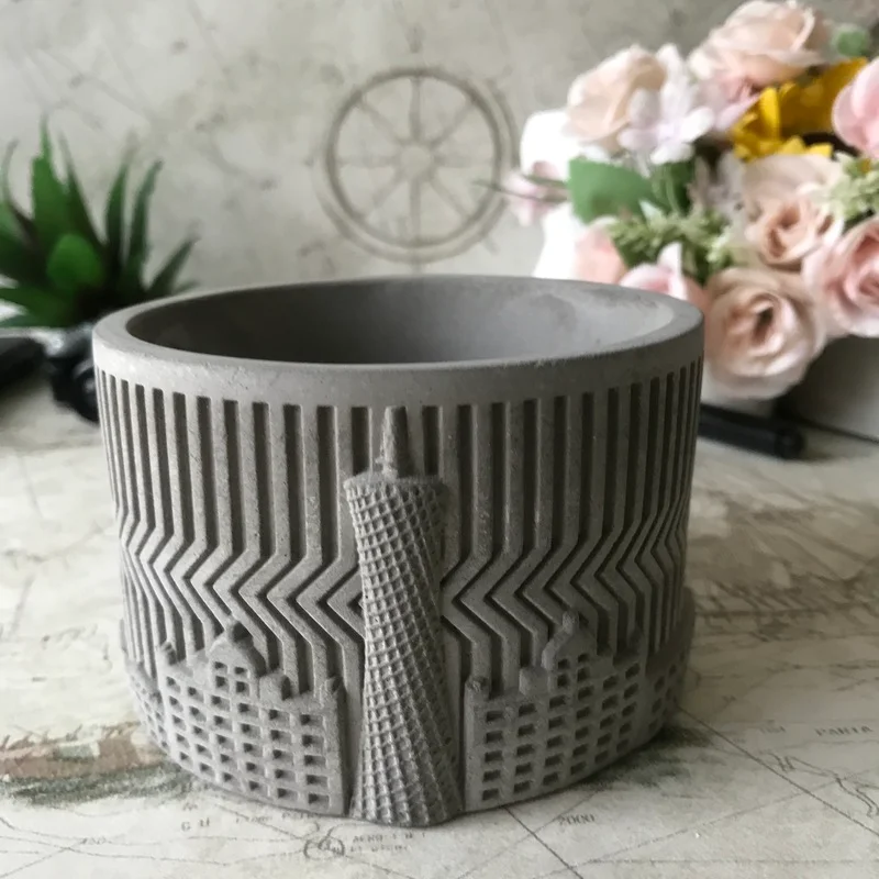 Cement Flower Pot Molds Handmade Concrete Vase Plaster Candle Home Cactus Plants Planter Mould Home Decoration Resin Craft