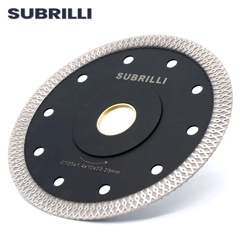 SUBRILLI 5นิ้ว125Mm Diamond Saw Blade สำหรับกระเบื้องเซรามิคหินอ่อนหินแกรนิต Wave สไตล์ตัดเพชรก้าวร้าววงกลม saw