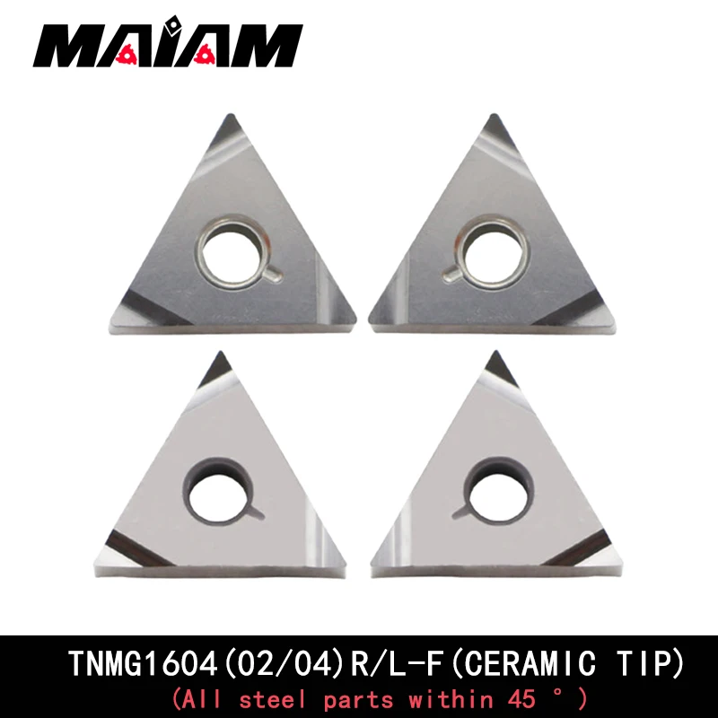 Usinagem de Acabamento Cerâmico Inserção Esquerda Direita Tnmg 160402 Tnmg 160404 Inserção de Flauta Triangular Tnmg1604 para Alumínio Aço Inoxidável