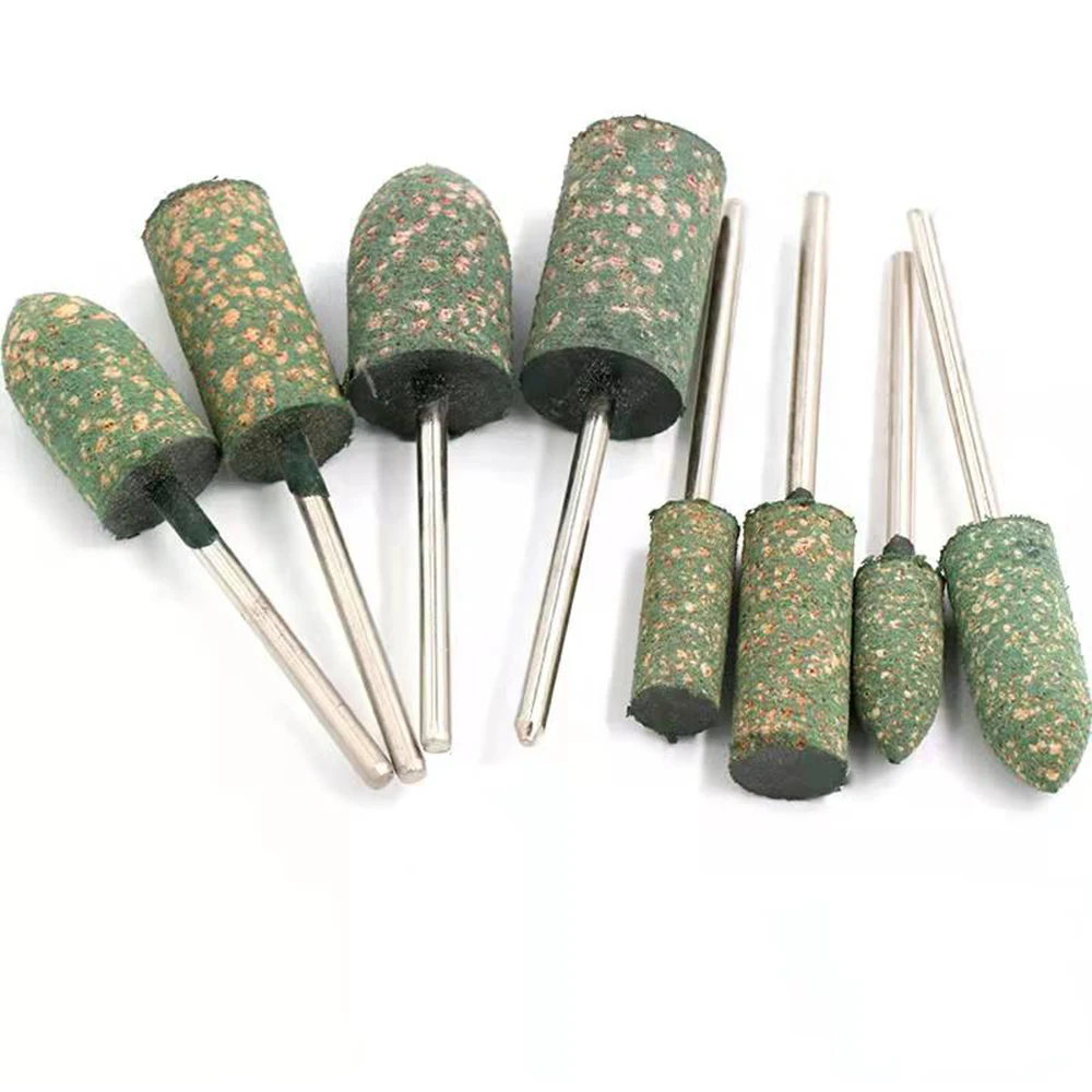 5Pcs Sesame Rubber Grinding Heads Polishing Burr Point Abrasive Grinding Stone Wheel 2.35 / 3mm Shank For Dremel Rotary Tools