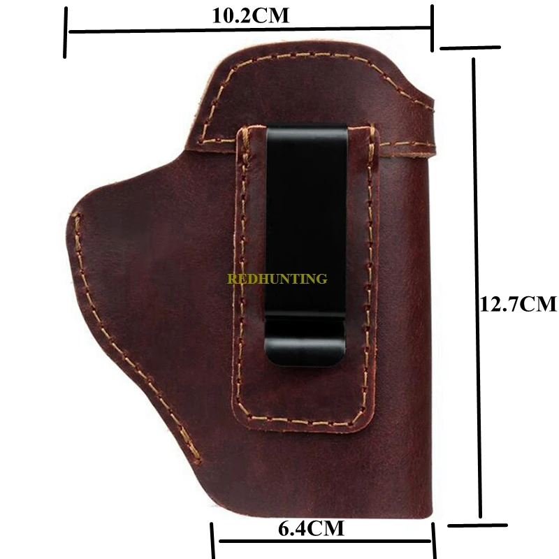 IWB Leather Gun Holster for Concealed Carry Compatible with Glock 19/43X XDS/Hellcat Taurus G2C/G3C/GX4 S&W M&P