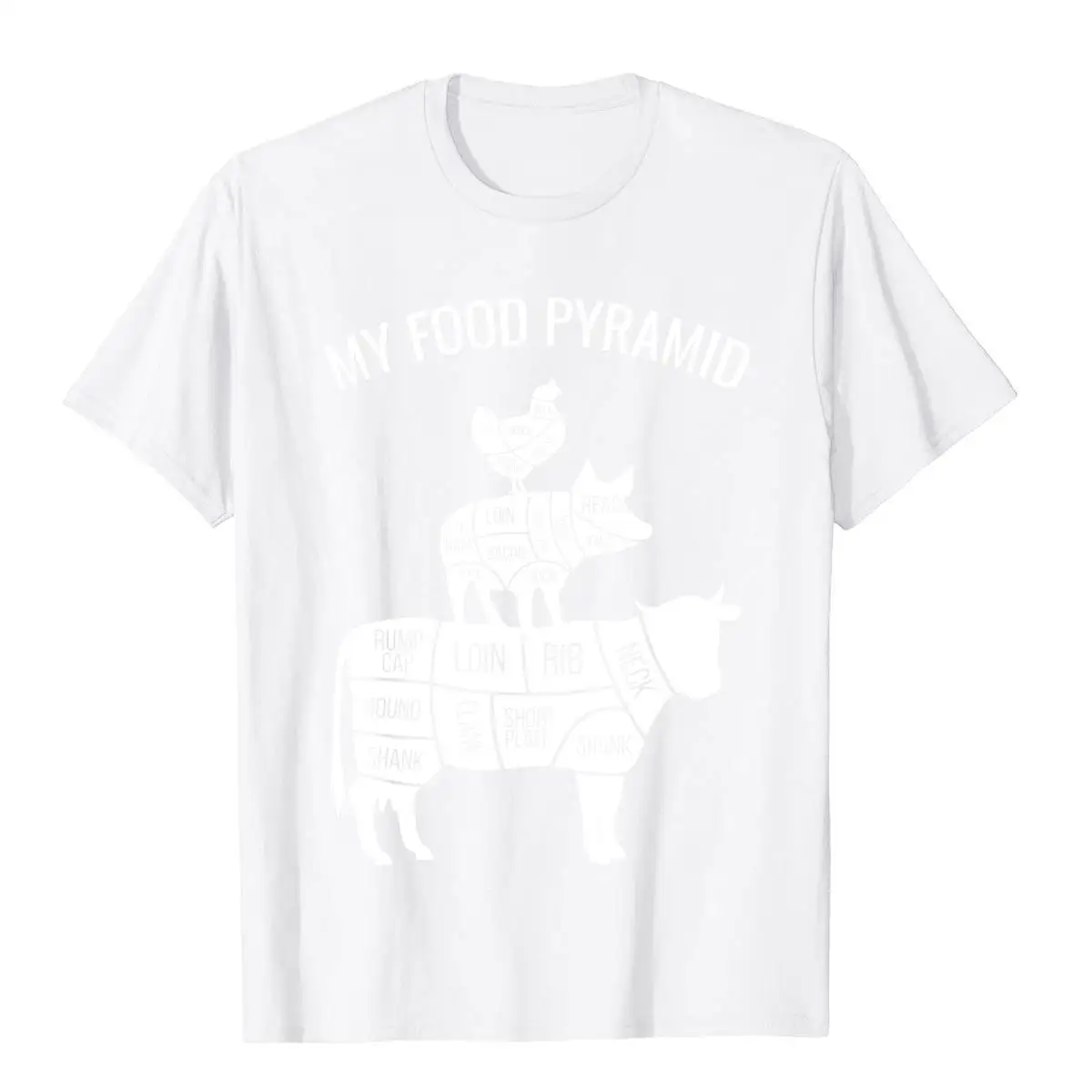 Moja piramida żywieniowa zabawna koszulka z motywem krowy świni kurczaka klasyczna letnia bawełniana koszulka męska Camisa