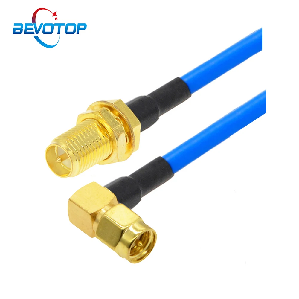 

RP-SMA Female to SMA Male Right Ange Plug Semi-Flexible RG402 Cable 50 Ohm Low Loss Pigtail High Frequency Test Cable