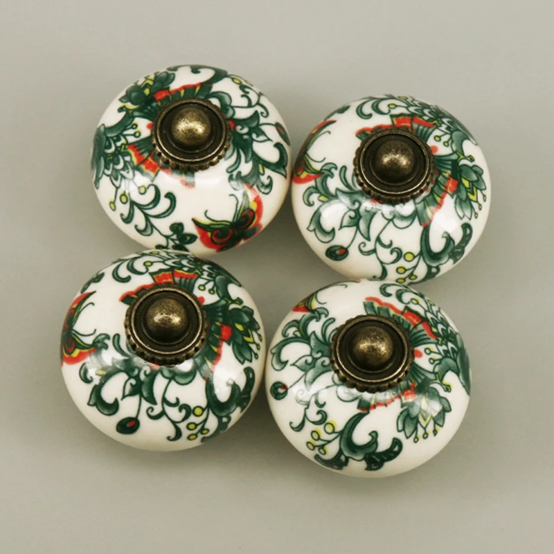 6PCS Cupboard Door Pulls Home Decor Creative Handle Knobs Round Drawer Ceramic Cabinet Knobs