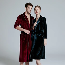 Womens and Mens Luxury Velvet Dressing Gown Bathrobe Kimono Bride Robe Loungewear Unisex Nightwear Sleepwear Housecoat