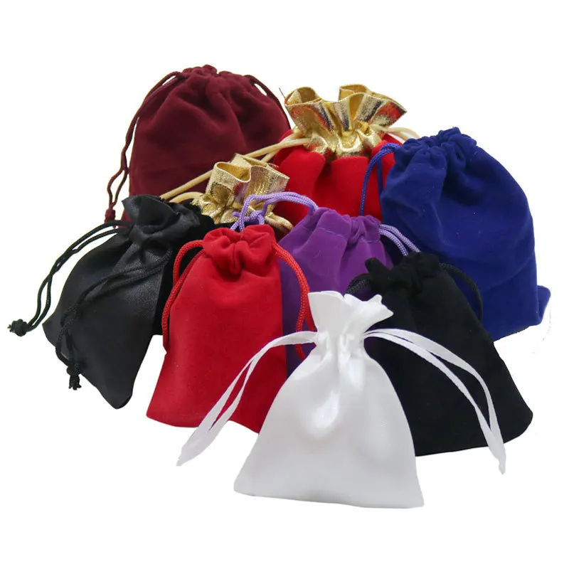 10pcs Velvet Drawing String Pouches Bags 7*9 CM for Jewelry Package Necklace Bracelet Storage Wedding Christmas Gift Packing