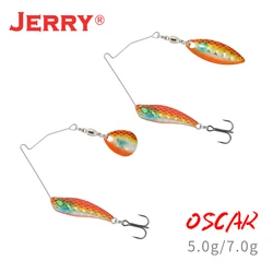 Jerry Oscar Mocro Spinner Lure Single Hook Metal Blade Bait 5g 7g Artificial Wobbler Perch Trout Bass Treble Hook Fishing Baits