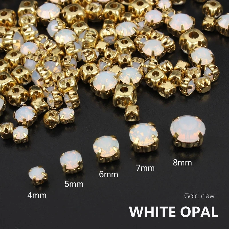 Mixed size sewn rhinestone 24 colors and gold claw glass stone  crystal  for DIY decoration shoes and hats luggage decoration