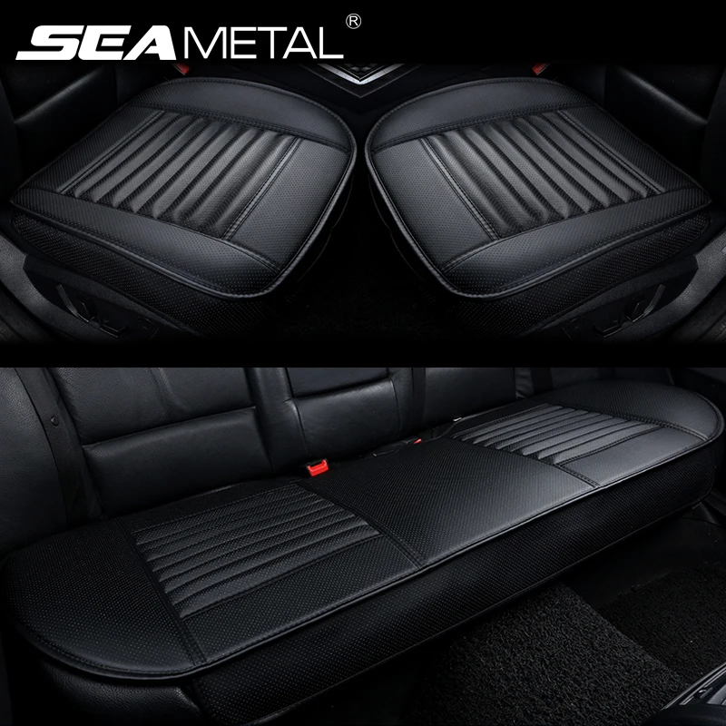 SEAMETAL Car Seat Cover PU Leather Vehicle Seat Cushion Wrapped Anti Scratch Auto Seat Protector Mat Universal for Sedan Suv