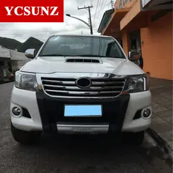 ABS Chrome Front Grill Cover Trim For Toyota Hilux Vigo 2012 2013 2014 Car-Styling Accessories Ycsunz