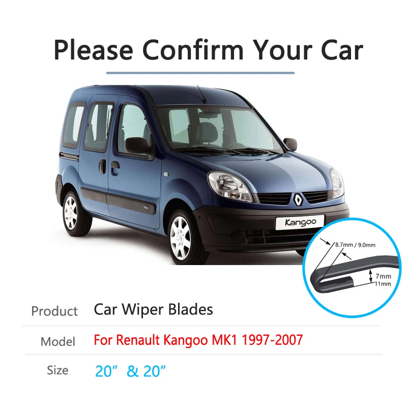 Car Wiper Blade for Renault Kangoo 1997~2007 MK1 Front Windscreen Auto Accessories 1998 1999 2000 2001 2002 2003 2004 2005 2006