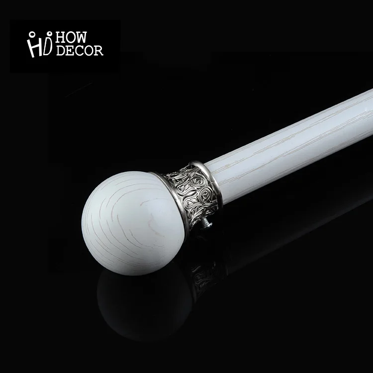 High-Grade Wood Grain double curtain rod white curtain rod set Rome pole Aluminum Alloy mute curtain pole