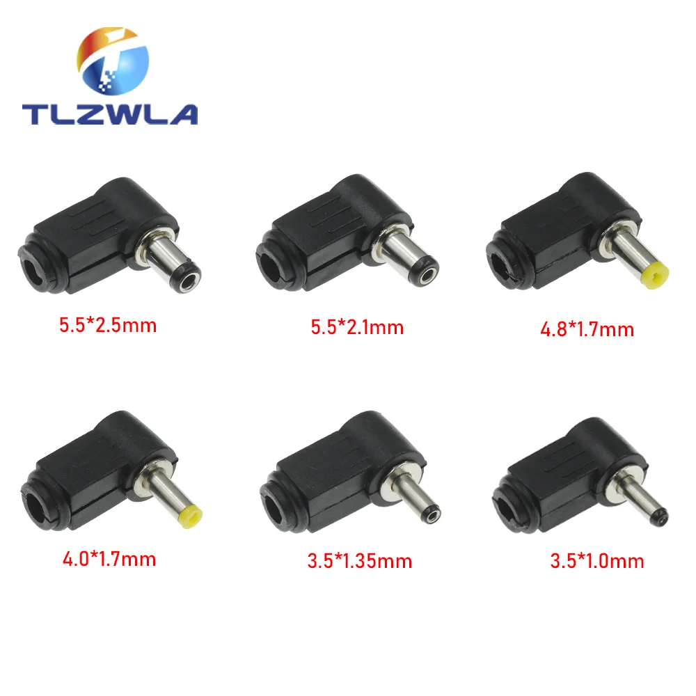 1 SZTUK Wtyczka DC Kolanko 90 stopni 5,5 * 2,1 mm Zespół okablowania wtyczki zasilania DC 5,5 * 2,5 mm Typ drutu spawalniczego 4,8 x 1,7 mm 4,0 x 1,7 mm 3,5 x 1,35 mm