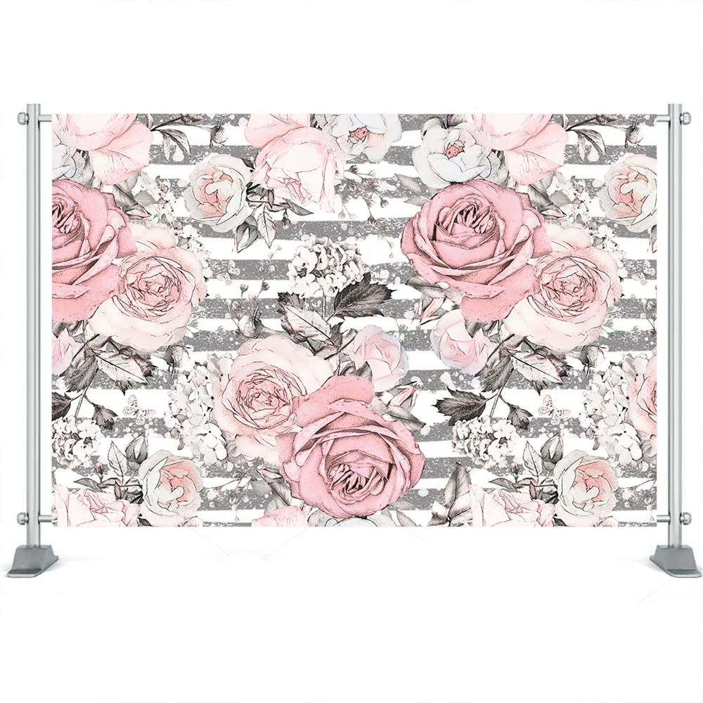 Fondos de fotografía de flores rosas rosas, fondo de fotografía de boda para fiesta de cumpleaños de niña, fondos de fotografía de arte para adultos de bosque fatado
