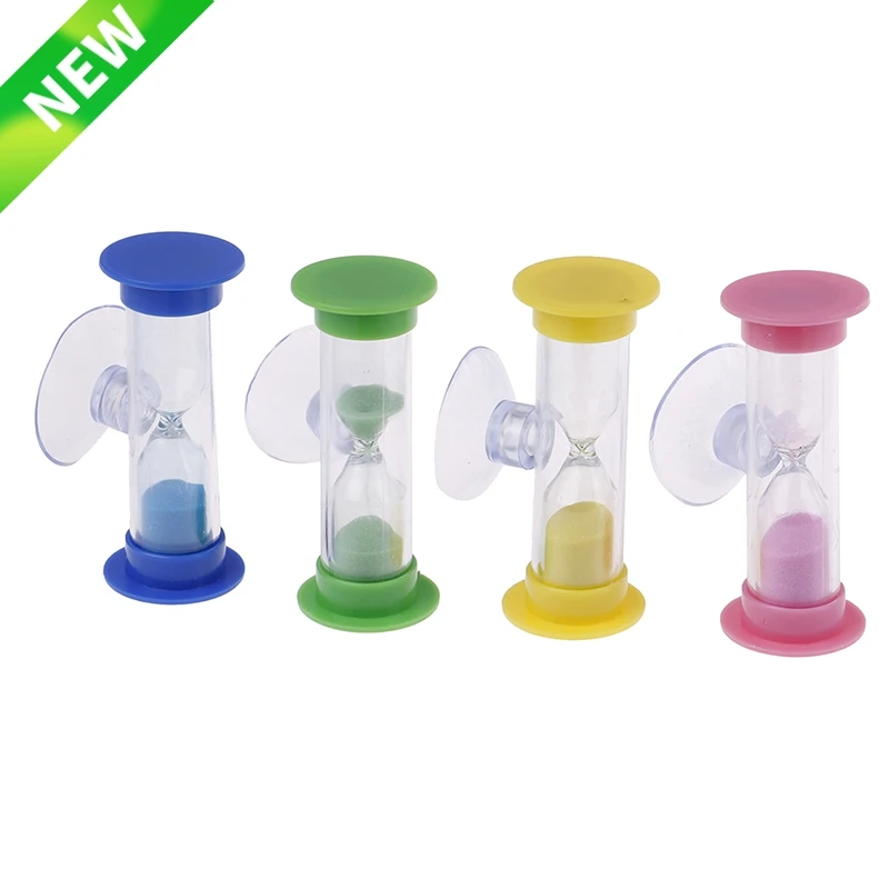 2 Minutes Mini Glass Sand Clock For Teeth Gadget Toothbrush Swivel Sand Timer Shower Timer Multicolor Kids Hourglass 1Pc