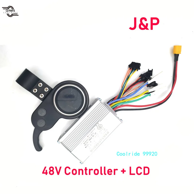 Coolride Electric Scooter Controller 36V 48v J&P Brushless DC  Without Hall Motor  6-hole LCD Meter