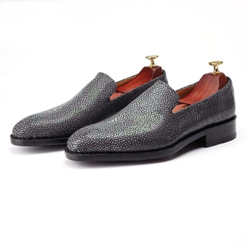 RVH Pearl fish skin men shoes  male  business  Men shoes  fashion  wedding shoe  loafers  high-grade  men shoes