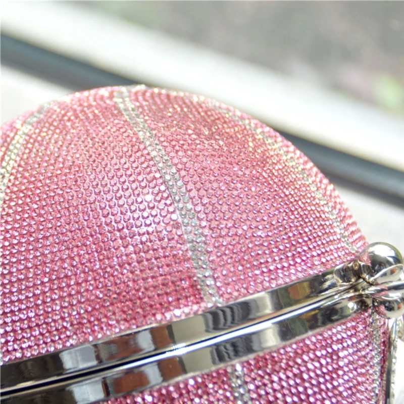 Rhinestone Basketball Football Evening Bag Women New Designer Creative Round Ball Clutch Dinner Purse High Quality Personality