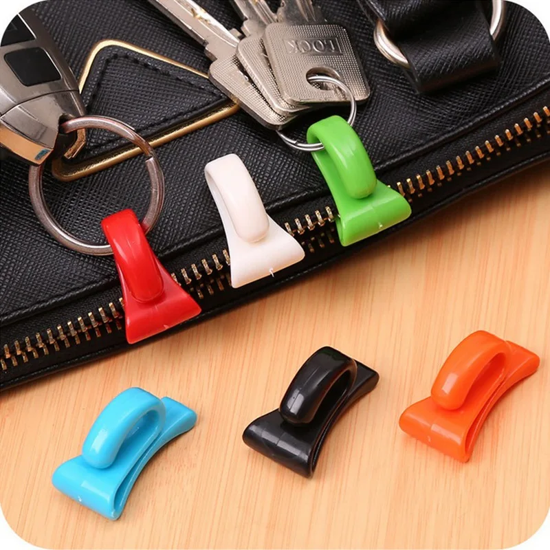 Gancho para llaves con bolsa antipérdida, 4 piezas, práctico, Clips para llaves, bolso incorporado, carpeta interna para fácil transporte, artículos