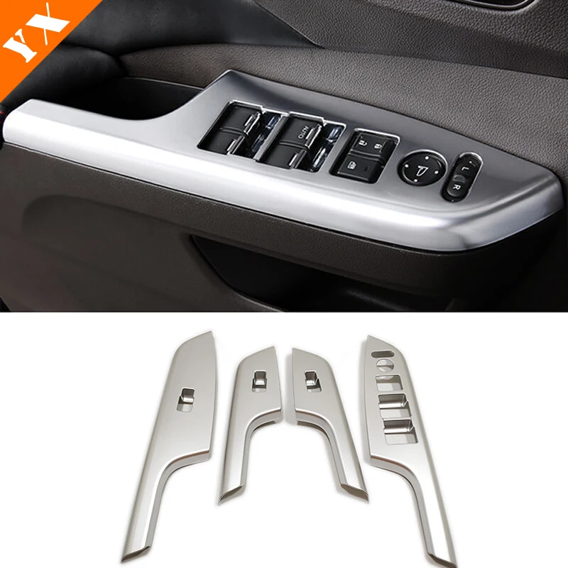 4pcs for Honda CRV CR-V Car Armrest Door Window Glass Lift Switch Panel Cover Trim ABS Matte 2012 2013 2014 15 2016 Accessories