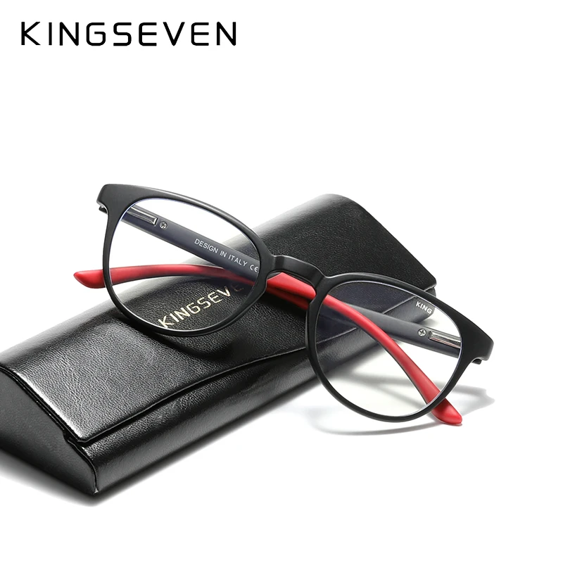 KINGSEVEN Square Clear Lens Optical Men's Glasses Frame Blue Light Blocking Glasses Women Vision Computer Eyeglasses Frames