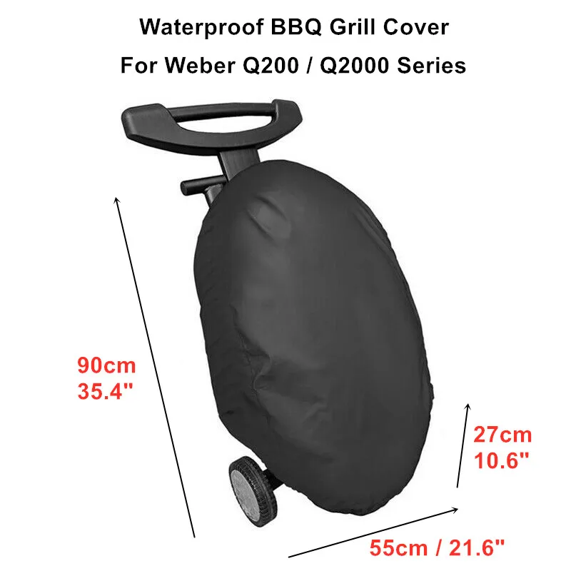 Copertura per griglia per barbecue da giardino all'aperto copertura per griglia da cucina antipolvere impermeabile adatta per Weber Q200/2000 Series BBQ Rack muslimah