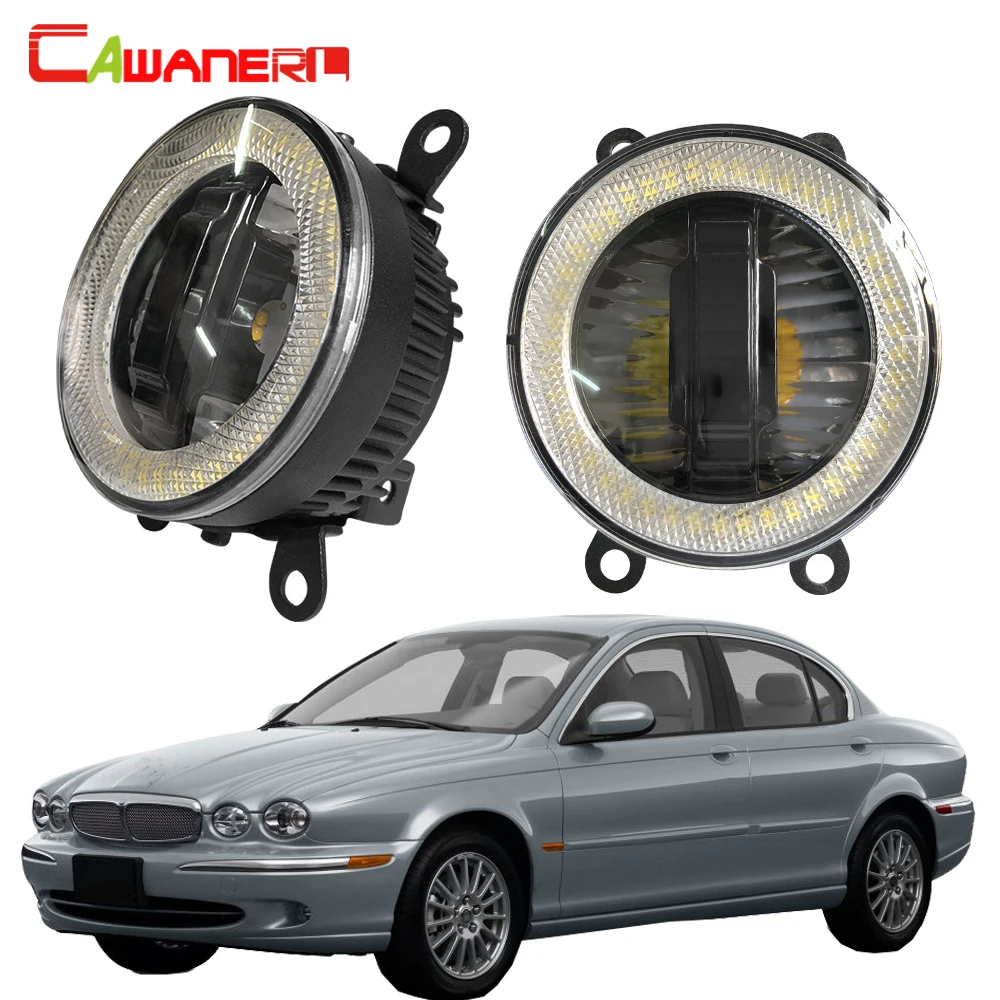 

Cawanerl For Jaguar X-Type (CF1) Saloon 2001-2009 Car LED Fog Light DRL Daytime Running Light Angel Eye Bulb 3000LM 12V Styling