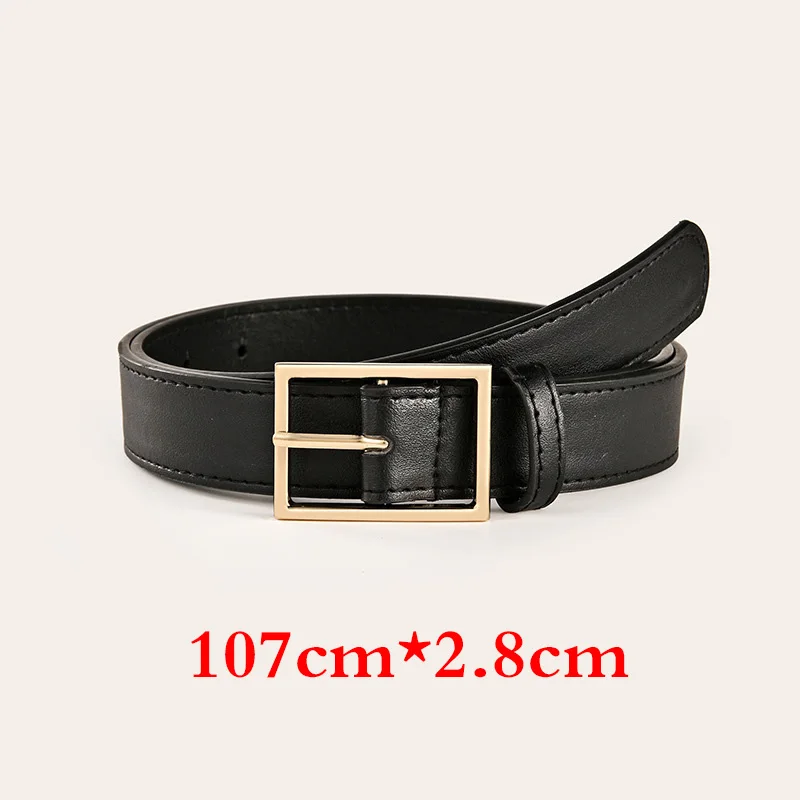 Fashion Belts for Women Luxury Quality Gold Square Buckle Waistband Snakeskin Pattern Trousers Jeans Casual Ladies Waist Belt