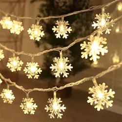 Luzes de Floco de Neve para Decorar, Plug Operated, Enfeites de Natal, Véspera de Ano Novo, Dia dos Namorados, Casamento, 2024, 2025, 10 m, 20m