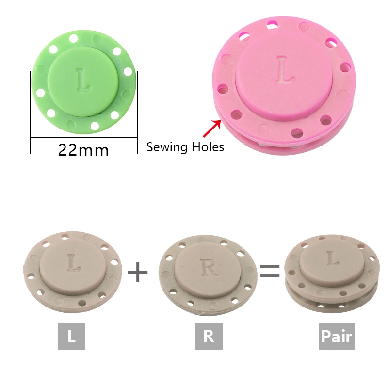 5 Pairs Sewing Button Magnet Stone Invisible Buckle Automatic Magnetic Button For Needlework DIY Bag/Cardigan/Jacket  Sewing Set