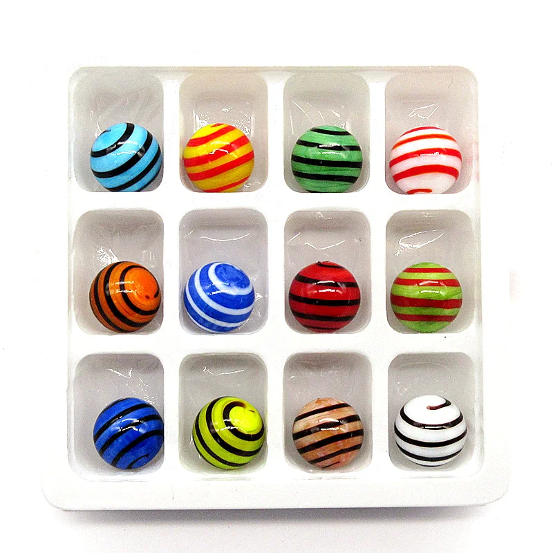 18mm Creative Pink Design Handmade Glass Marbles Balls Ornament Home Vase Filled Decor Accessories Cute Game Toy For Kids 12PCS