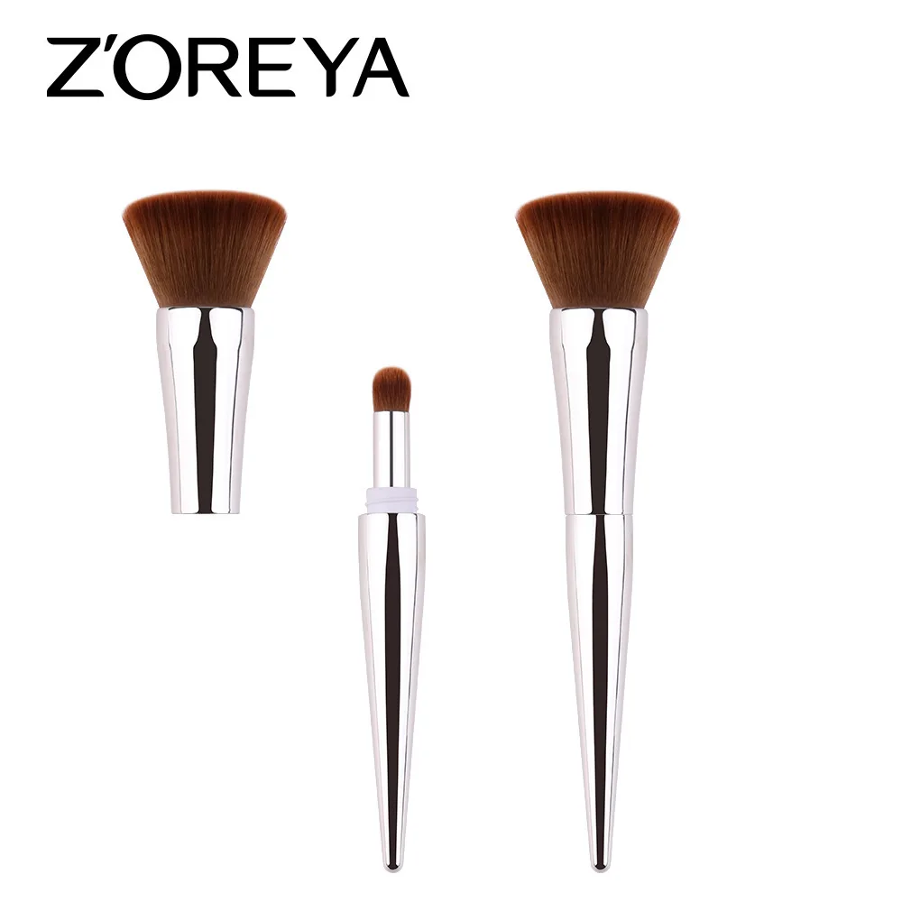 Zoreya New Style Multi-functional Makeup Brush-in-Nylon Wool Electroplated Plastic Handle Powder Brush Eyeshadow Brush