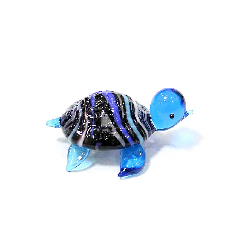Custom Cute Glass Turtle Miniature Figurine Japan Style Cartoon Sea Animal Ornaments Aquarium Fish Tank Kawaii Decor Accessories
