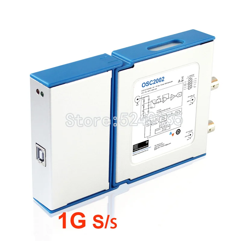 OSC2002 Dual channel Virtual oscilloscope USB PC oscilloscope 1G sampling 50M bandwidth than 1008C 6022BE