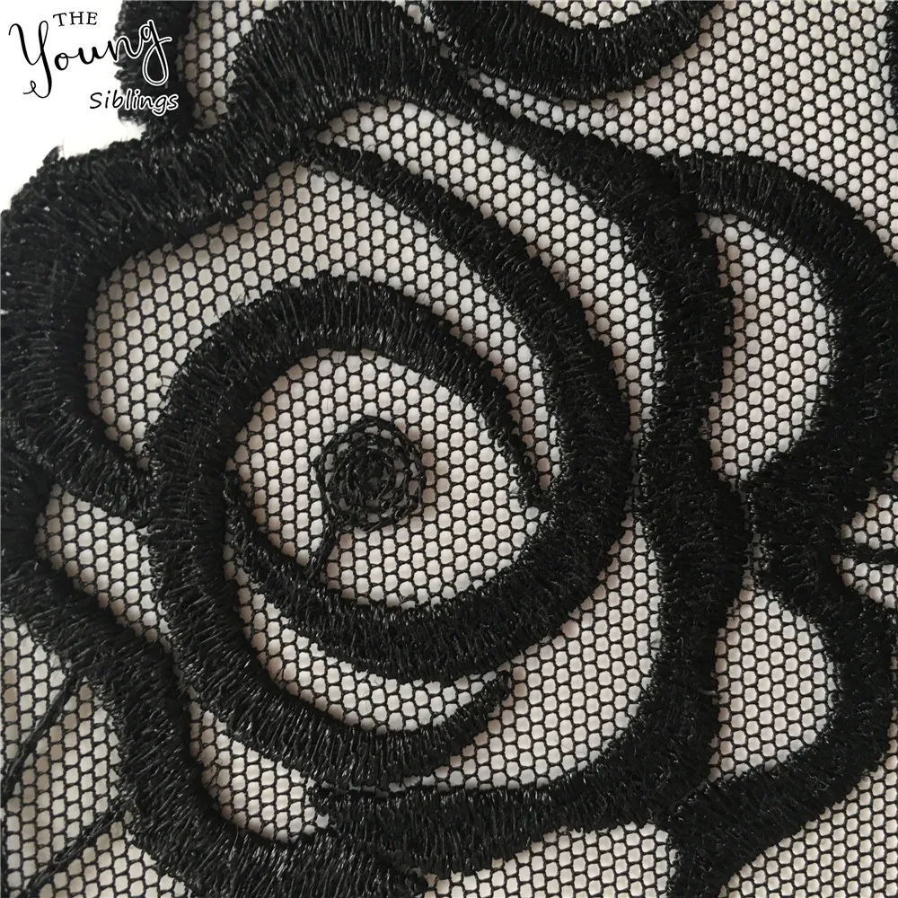 New arrive Black Organza Fabric Lace collar Embroidery Dress Applique Sewing DIY Lace Neckline Decorate Accessories Supplies