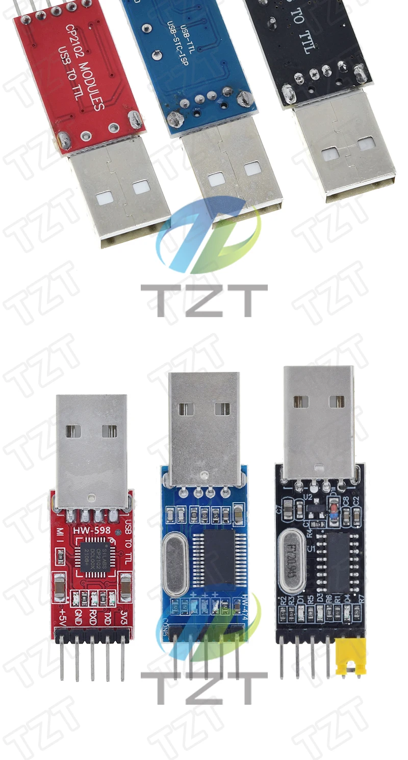 TZT 3 teile/los = 1PCS PL2303HX + 1PCS CP2102 + 1PCS CH340G USB ZU TTL für arduino PL2303 CP2102 5PIN USB zu UART TTL Modul – Detail 9