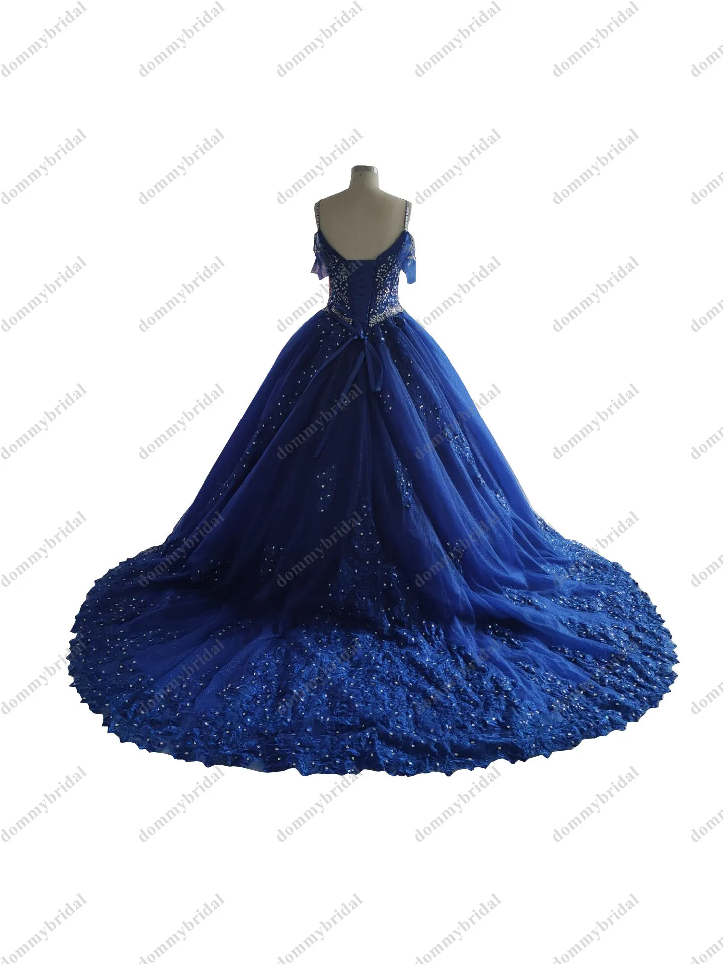 Impressionante sliver cristal strass ombro frio boho bola vestidos quinceanera formal vestido de noite 2022 azul real doce 15 16 xv