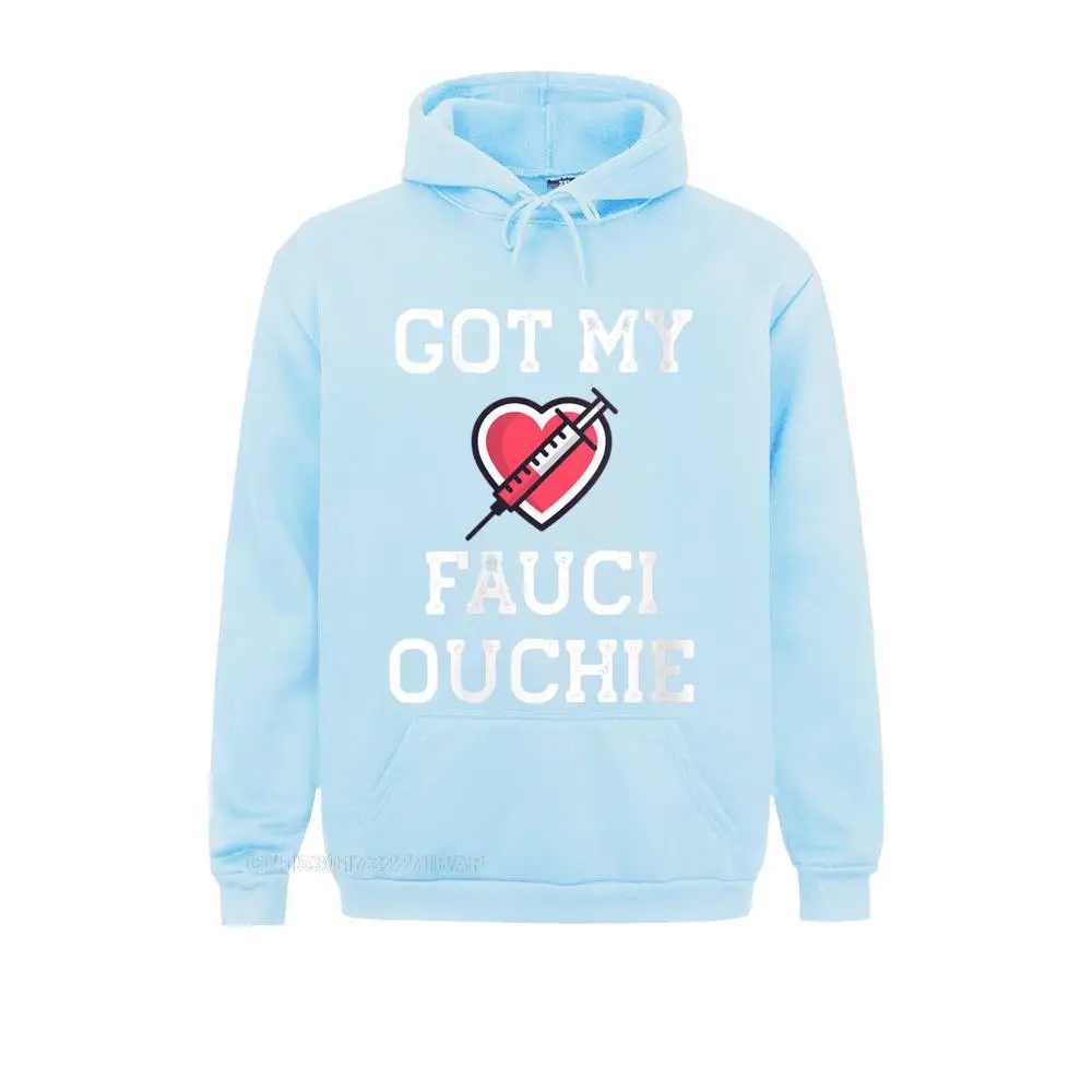 Womens Fauci Ouchie Funny Pro Immunize Pro Fauci O-Neck Hoodie Long Sleeve Hoodies Father Mens Sweatshirts Kawaii Clothes Funny