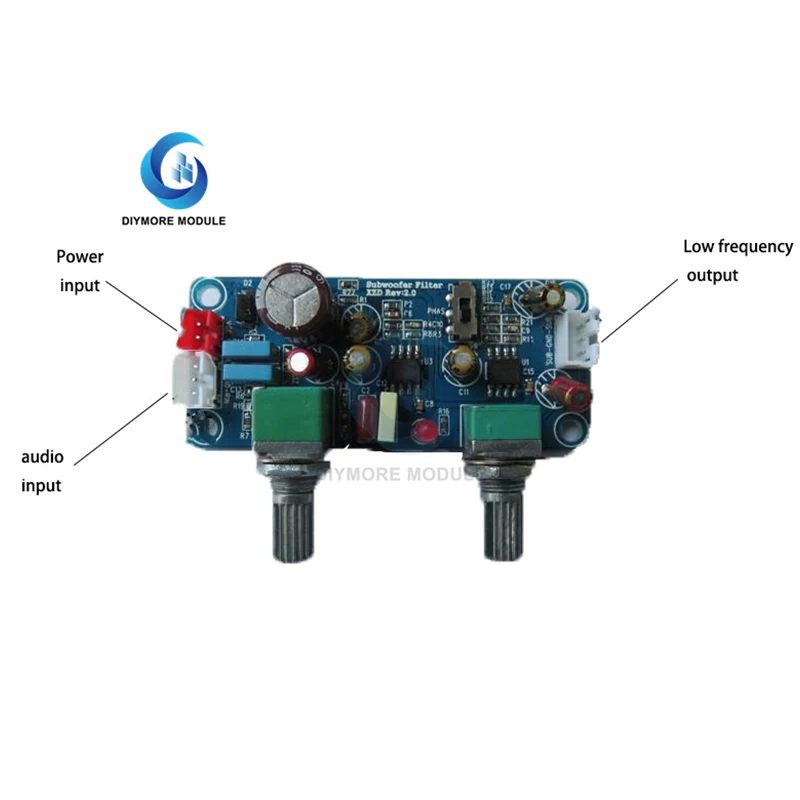 Low Pass Filter Bass Subwoofer Pre-AMP Amplifier Board DC 9-32V Mono/Dual Channel Preamplifier with Bass Volume Adjustment