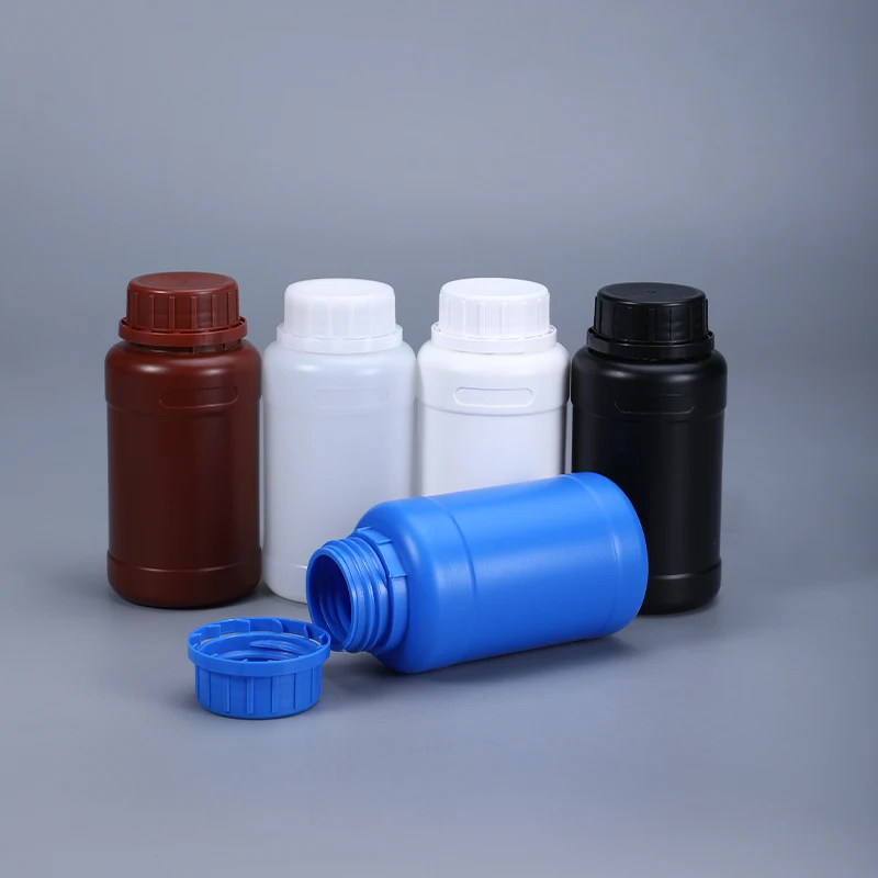 

250ml Round plastic bottles with Lid Empty Chemical liquid Packaging container Food Grade HDPE Refillable bottle 10PCS