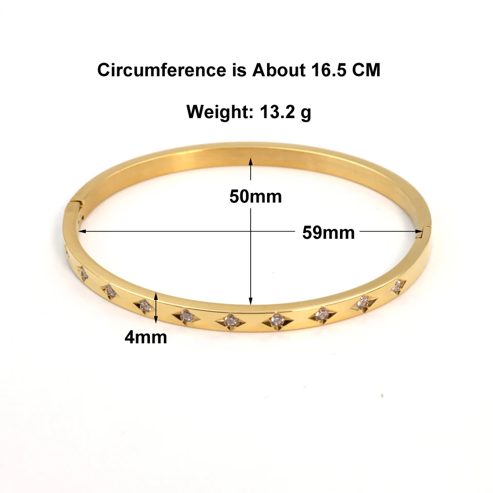 New Starlight Creative Simple 18 K Stainless Steel Cuff Bracelet Korean Women Fashion Elegant Smooth Bangles Gold Color Jewelry