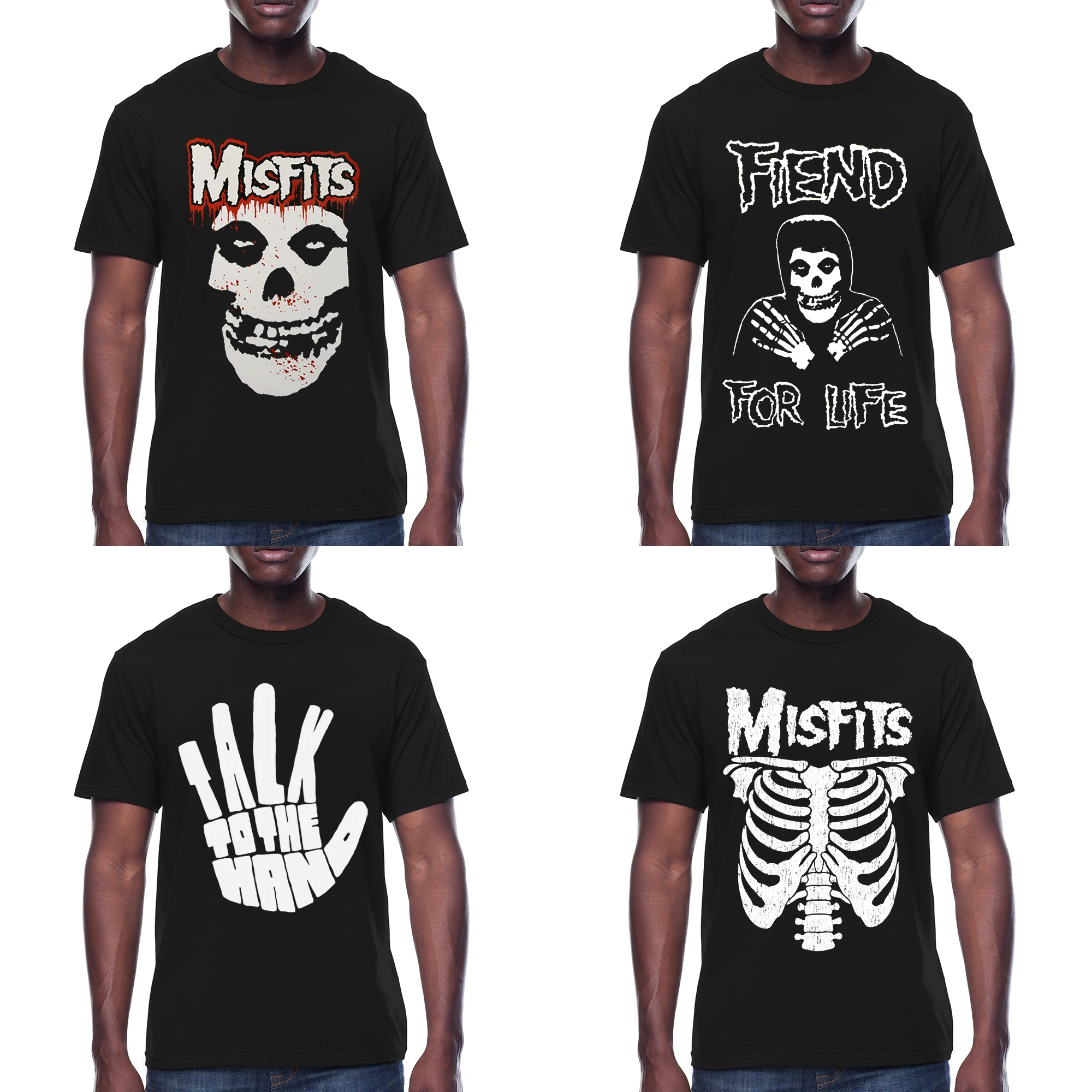 Men T Shirt Misfits New Skull Graphic Printing Classic Funny T-shirt Novelty Tshirt Women Tees Black Cotton Tops O-Neck XS-5XL