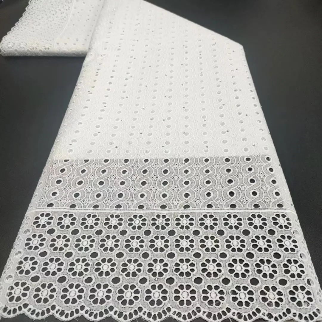 

New Arrival Cotton Lace Highest Quality African Sheer Voile Fabric For Men & Women Soft Traditional Wear TS9670