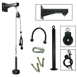 Gym Wall Mounted Fitness DIY Pulley Cable Machine Blaster Trainer With Pulley Attachments Biceps Triceps Workout Pull Down Rope