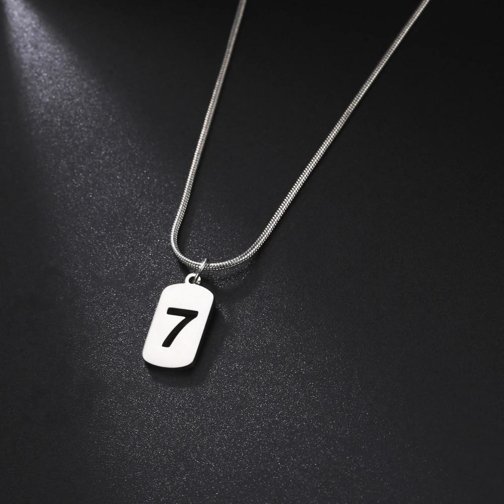 My Shape Szczęśliwy siedem numer 7 naszyjniki wisiorek dla kobiet mężczyzn Footall fanów piłki nożnej ze naszyjnik ze stali nierdzewnej łańcuszek biżuteria