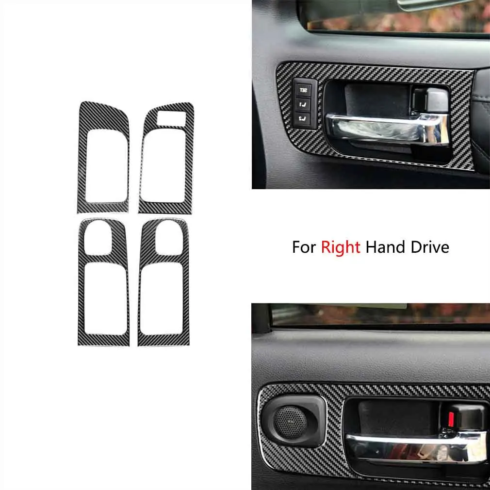

4x Carbon Fiber Door Handle Frame Cover Trim For Toyota Tundra 2014-2018 16 RHD