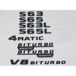 Nero opaco Lettere Emblemi Distintivi E Simboli Per Mercedes Benz W221 W222 W223 S53 S55 S63 S 63 S65 AMG V8 BITURBO 4MATIC