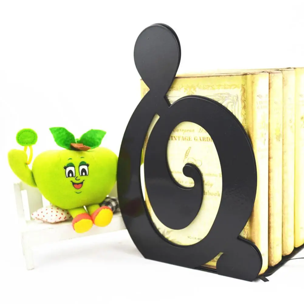 2Pcs Musical High Note Shape Bookends Metal Book Shelf Organizer Book Support Stand Desk Organizer Book Storage Holder Shelf
