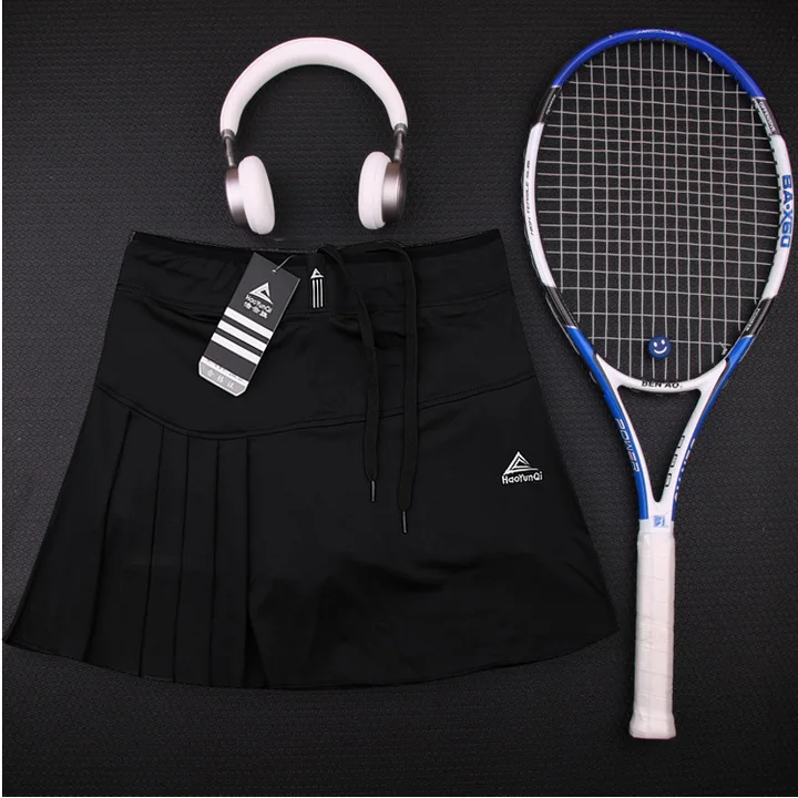 Woman Tennis Skorts , Girls Tennis Skirts with Safety shorts , Quick Dry Female Badminton Skirt Pocket , Women Sport Skirt Short